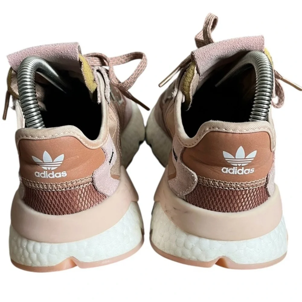 Adidas Nite Jogger Womens 6 Rose Gold Sneakers EE5908 Pink Low Top Athletic
